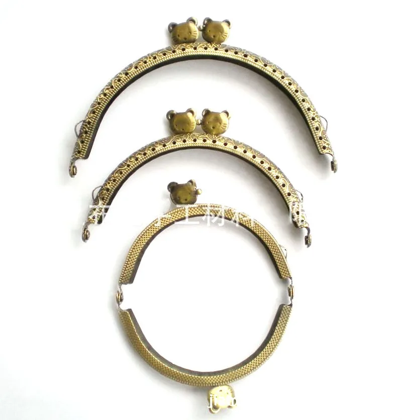 

5PCS Round Metal Purse Frame for Clutch Bag Handbag Accessories Making Kiss Clasp Lock Bronze Tone Bags Hardware