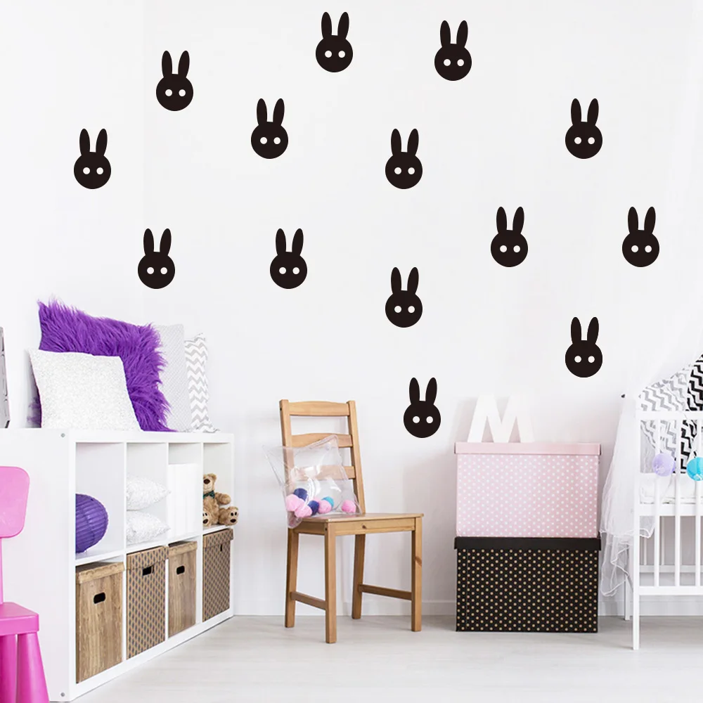 Цветной стикер на стену в виде кролика украшение дома аксессуары для гостиной