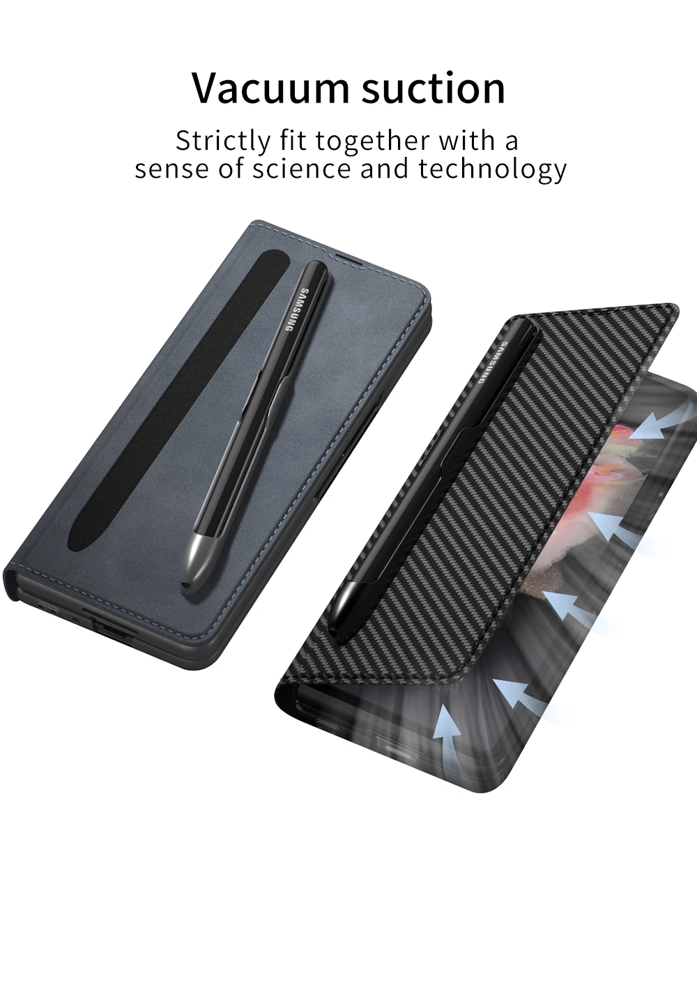 for samsung galaxy z fold3 fold 3 5g case phone cases flip armor folding card leather protective pen slot cover free global shipping