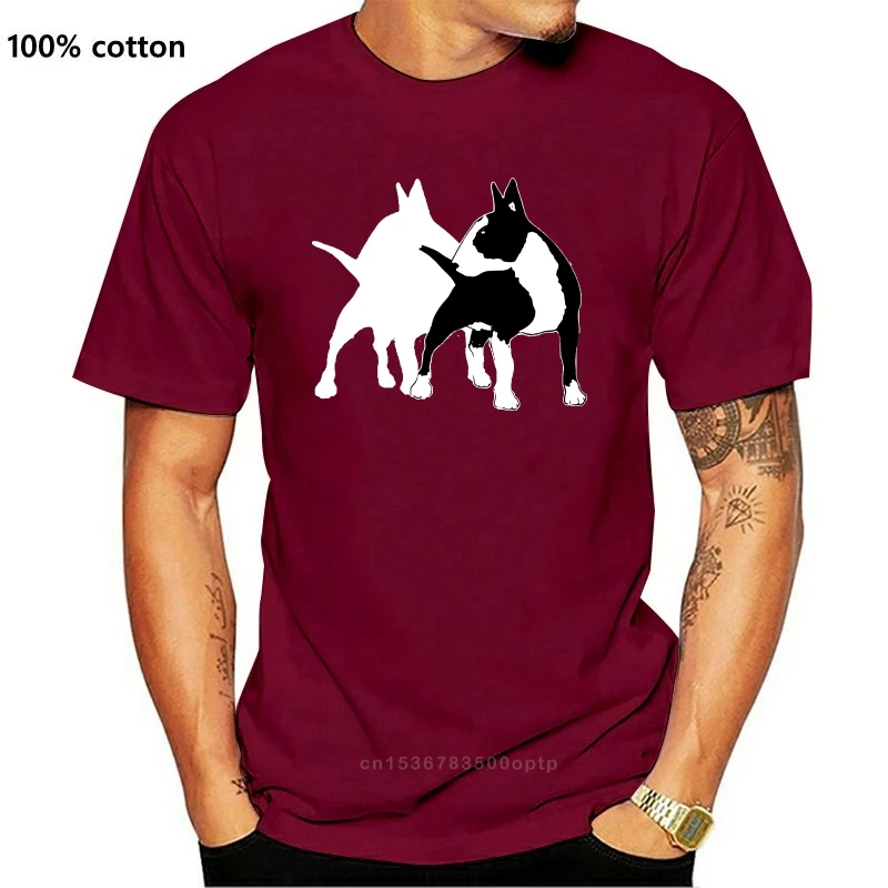 

New Animal T Shirt Men ENGLISH BULL TERRIER DOG Short Sleeve Cotton Round Collar 100% Cotton Tees T-Shirt Male Pit Bull American
