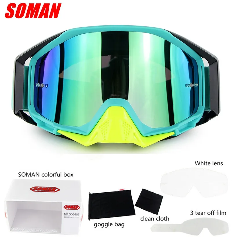 SM13 мото солнцезащитные очки мотоциклетные уличные очки Gafas очки для мотокросса шлем очки Dirtbike Occhiali для бездорожья Лыжная одежда - Цвет: Blue Yellow