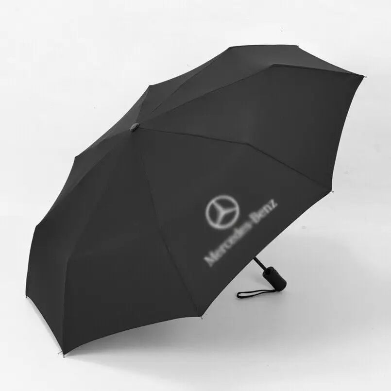 Black 1 шт. Зонт Автомобильный логотип складной большой качественный Brolly подарок зимний карман для Mercedes Benz - Название цвета: Black