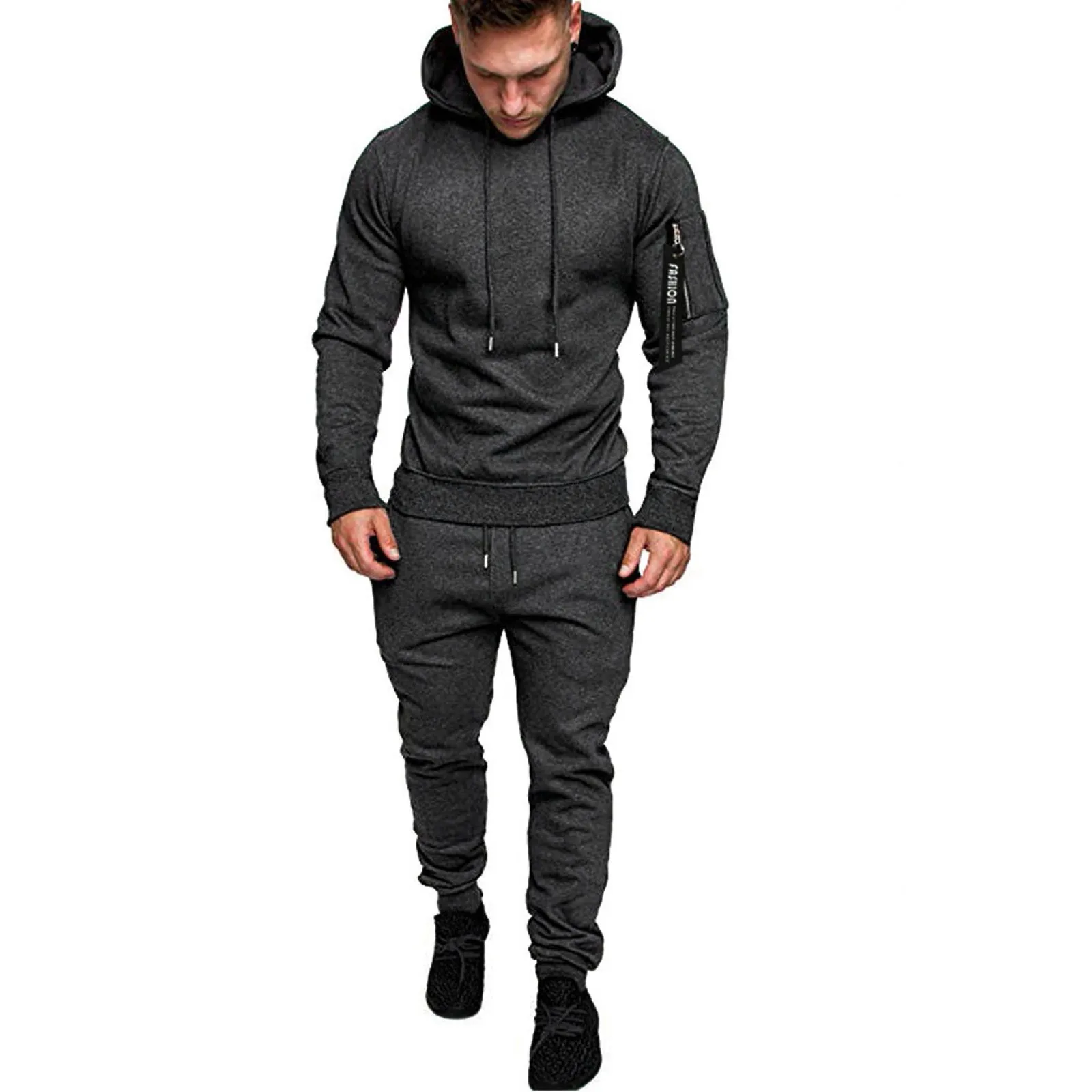 

Suit Print Splicing Top Sets Autumn Pants Sweatshirt Tracksuit Mens Zipper Sport Men Suits & Sets