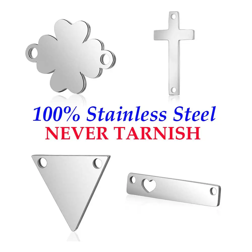 

10 Pieces Cross Triangle Round Disc Connector Wholesale 316 Stainless Steel DIYJewelry Connectors DIY Jewelry Charms