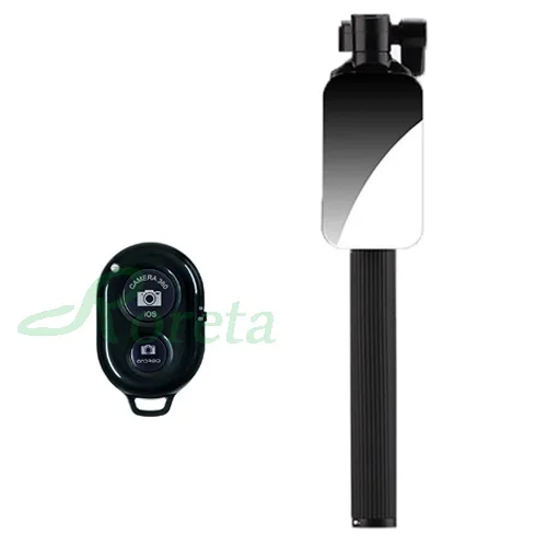 black Roreta 3 в 1 беспроводной Bluetooth селфи палка с зеркалом складной мини штатив расширяемый монопод с Bluetooth пультом дистанционного управления - Цвет: black