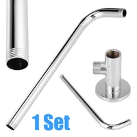 new chromed plated shower head extension arm kit wall mounted shower head arm mount base for home bathroom fixture hardware
