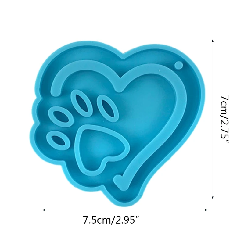 

Love Dog Claw Keychain Silicone Mold with Hole Keyring Pendant Handmade Valentine's Day Gift Jewelry