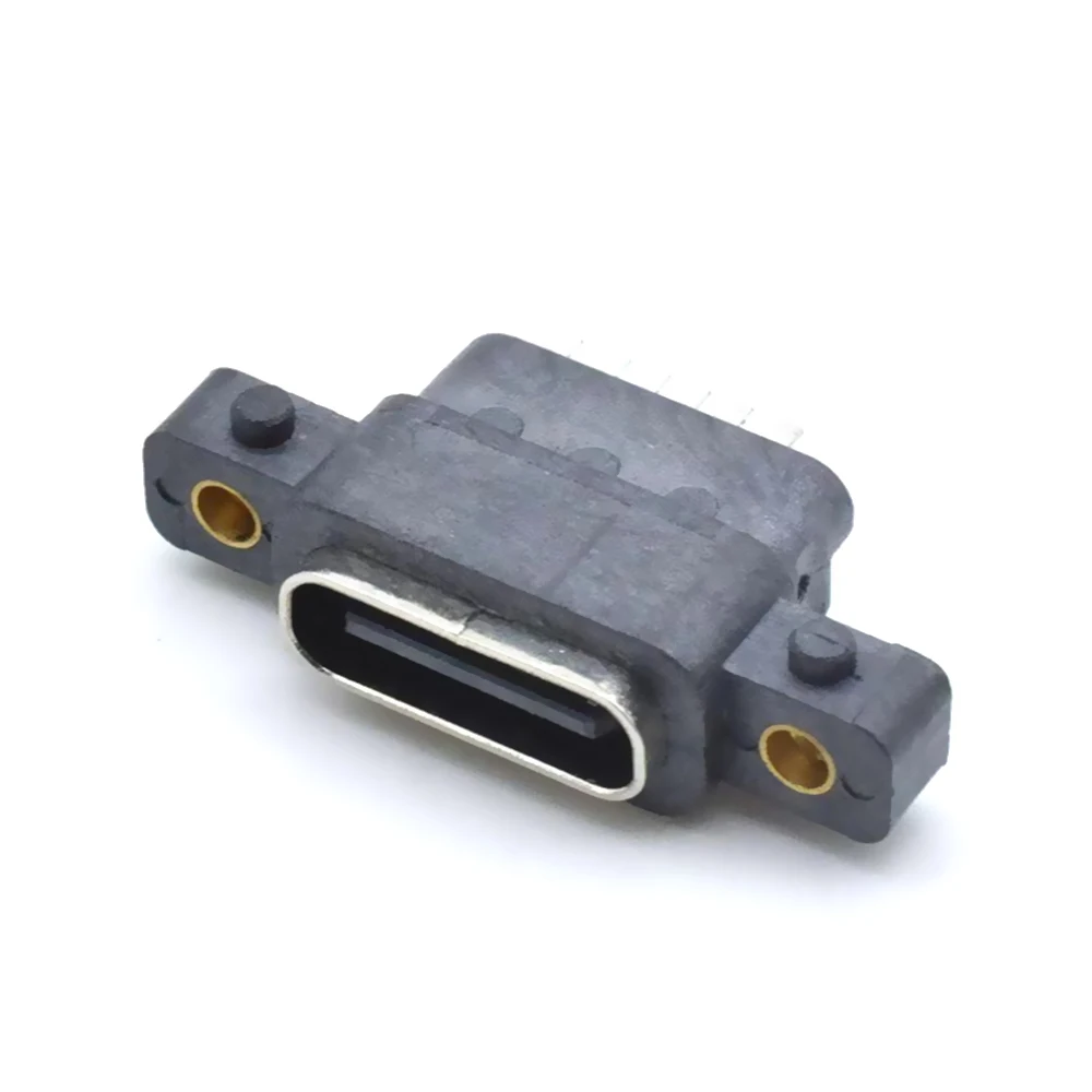 6 контактный P SMD DIP разъем USB 3 1 Type C водонепроницаемая гайка гнездо резиновое