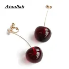 Ataullah креативная серьга с вишнями, висячие серьги-подвески, безушные клипсы для женщин и девочек, вечерние ювелирные изделия, подарок EW058