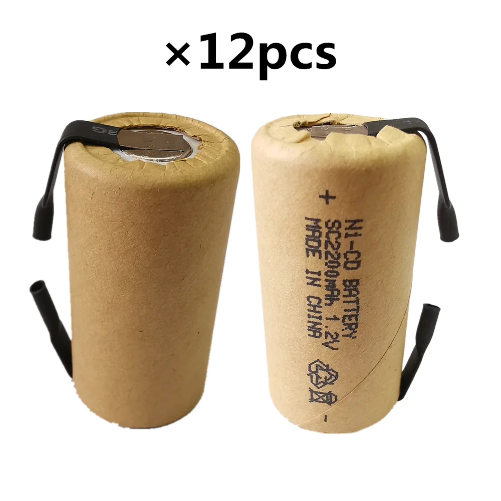 Самая низкая цена 12 шт SC батарея 1 2 В батареи перезаряжаемые 2200mAh nicd Батарея для