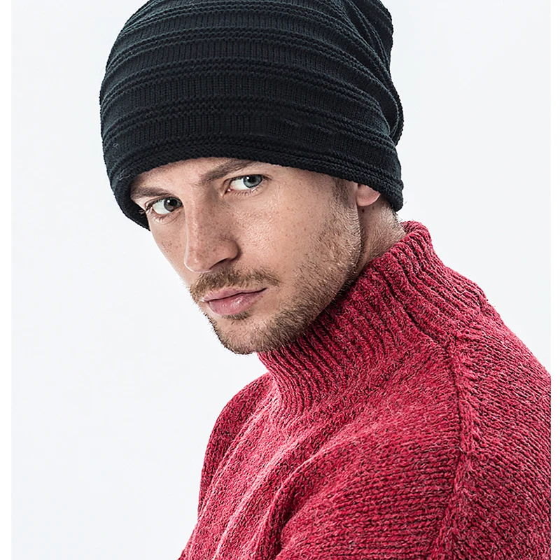 Двухслойная акриловая бархатная велосипедная шапка Зимняя Теплая мужская