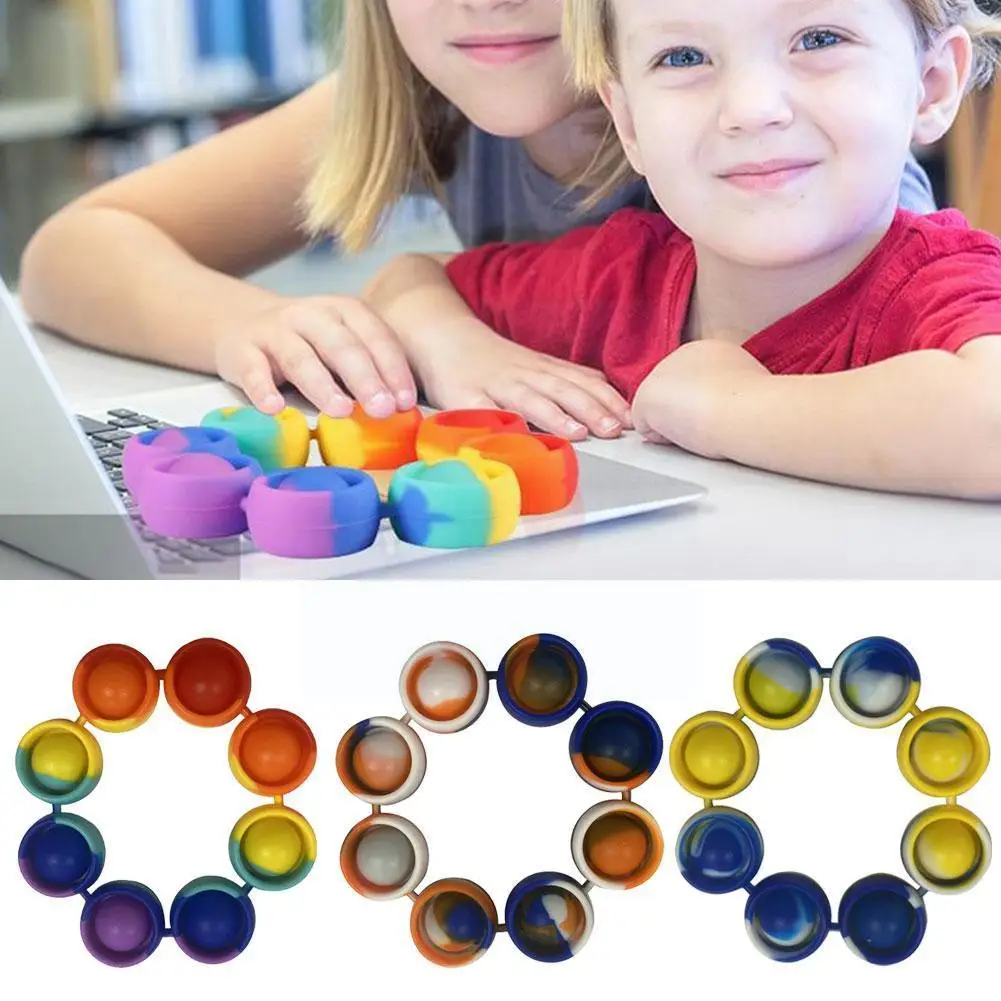 

Silicone Bracelet Decompression Puzzle Fidget Toy Portable Music Soft Toy Bubble Silicone Decompression Finger Wristband S4F3