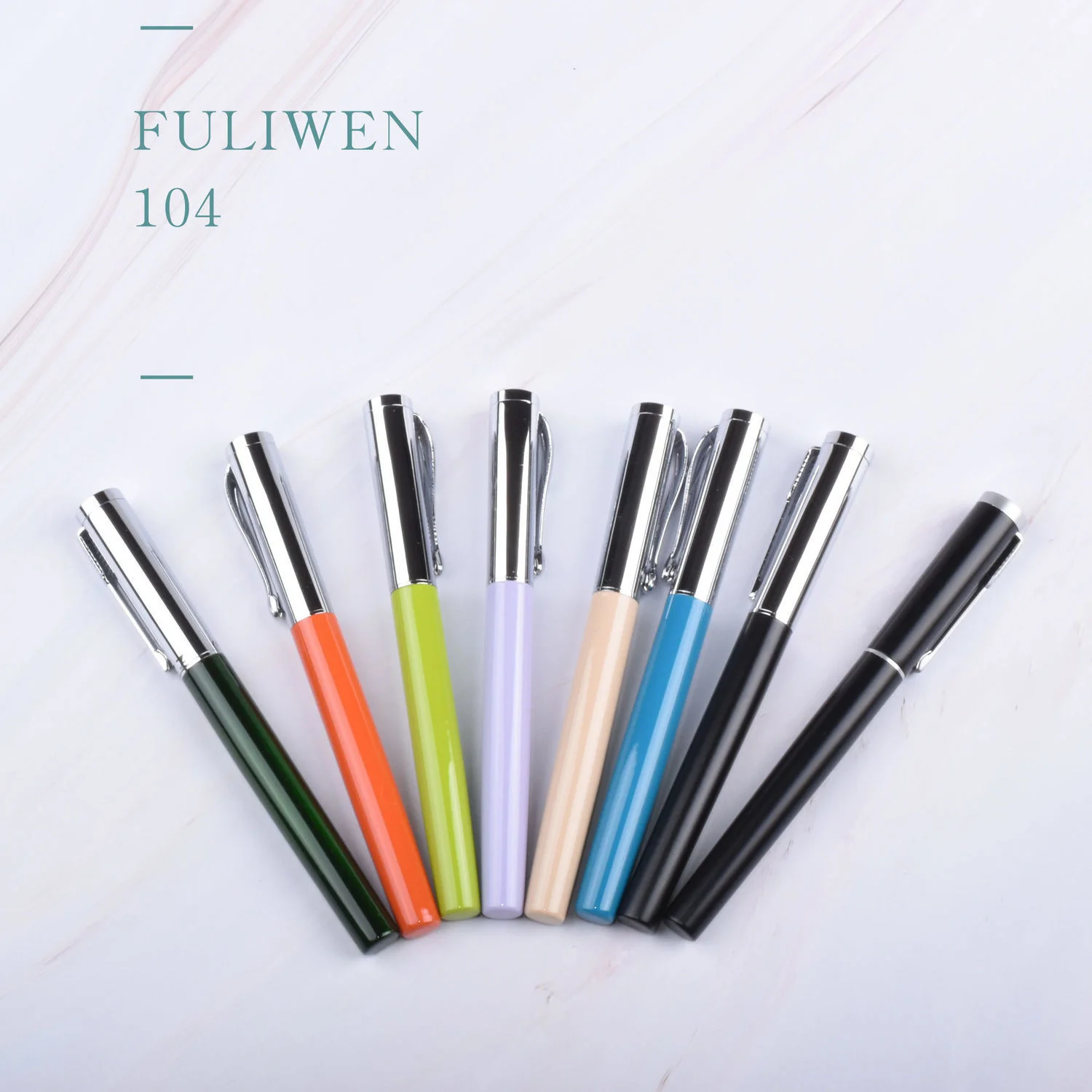 Fuliwen 104 Color Metal Fountain  Pen Students Practice Writing Office Writing Pen