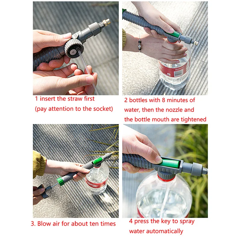 Sprayers High Pressure Air Pump Manual Sprayer Adjustable Drink Bottle Spray Head Nozzle Garden Watering Tool | Дом и сад