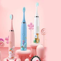 creative washing children%e2%80%99s electric toothbrush portable ultrasonic rechargeable soft hair cartoon toothbrush