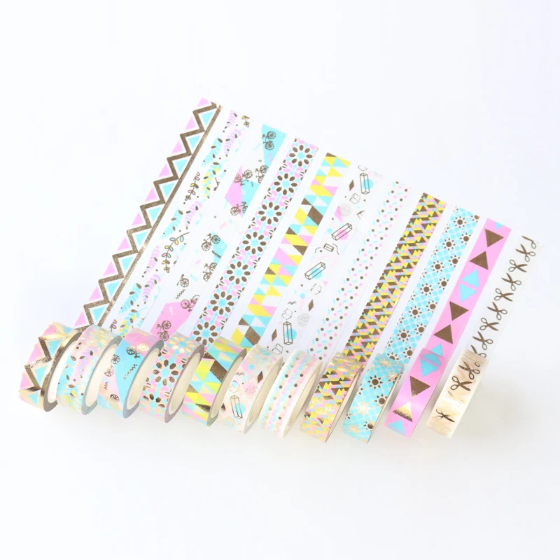 Креативная Золотая фольга Domikee декоративная Васи-лента в рулонах для дневника