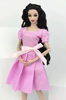 16 bjd doll clothes fashion pink dotted polka dress for barbie outfits princess evening party gown dancing vestidoes kids toys