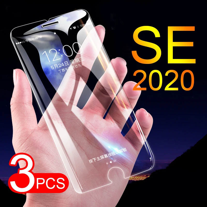 3 шт. полностью прозрачное закаленное стекло для iphone SE 2 2020 Новая защитная пленка