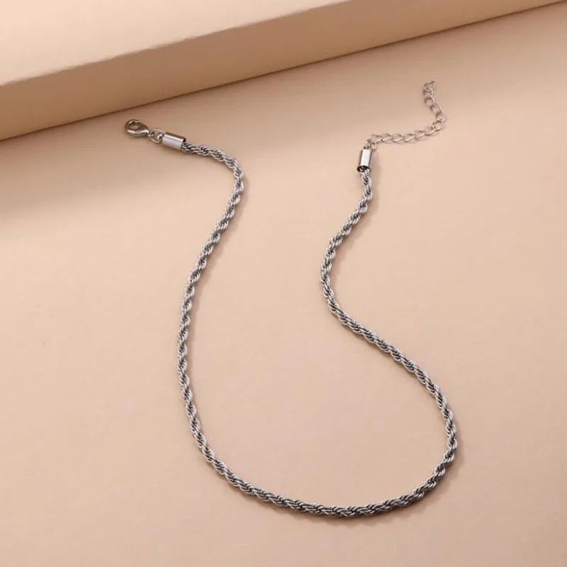 

Trendy Jewellery Twisted Chain Link Layering Choker Necklaces for Women
