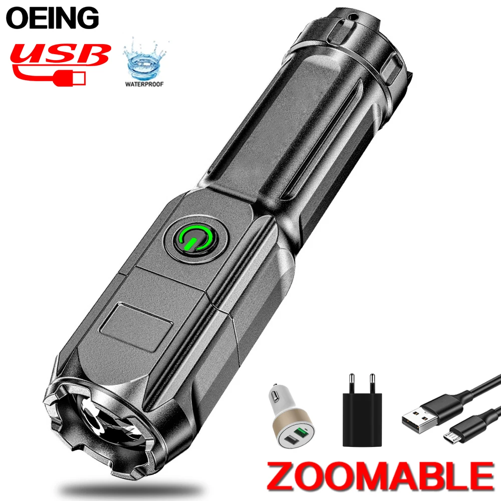 

USB Rechargeable Mini Led Flashlight Super Bright Led Torch Outdoor Portable Home Built-in Battery Multi-function Torch Lanterna