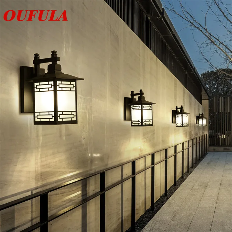 

Уличные Настенные светильники OUFULA, водонепроницасветильник ные креативные лампы для балкона, двора, коридора, виллы, дуплекса, отеля
