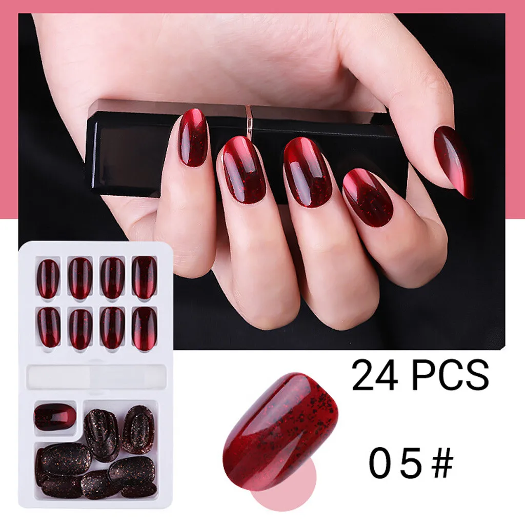24 шт. многоразовые накладные ногти на всю поверхность | Красота и здоровье