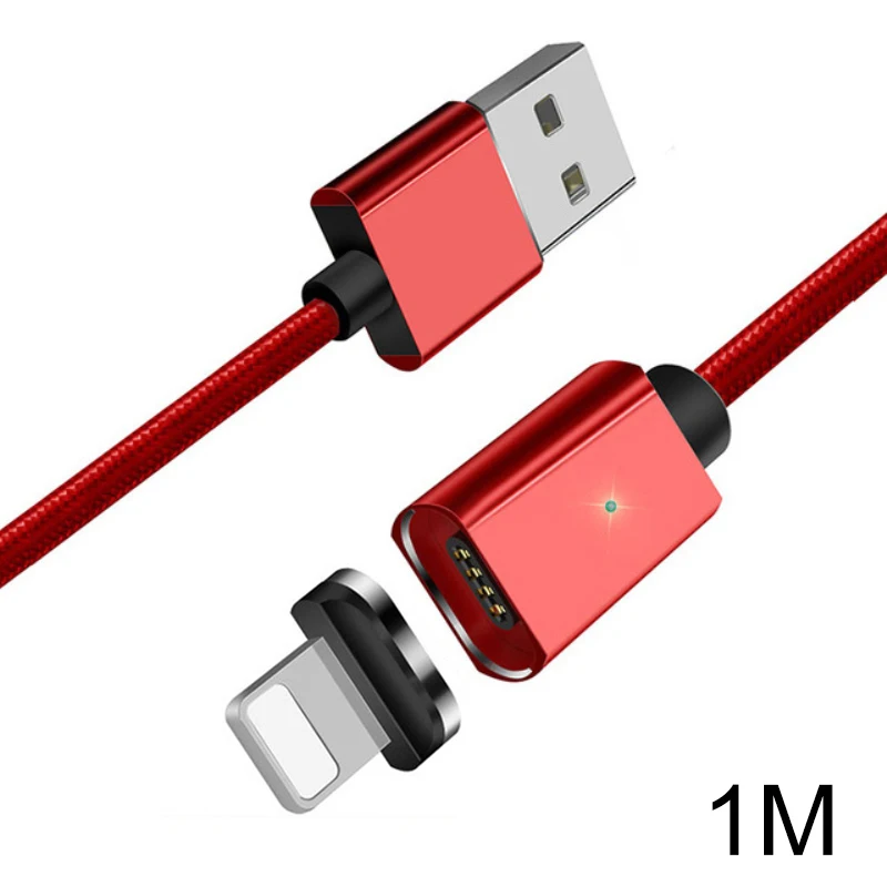 Red 1m Магнитный кабель Micro USB Essager для IPhone samsung, кабель для быстрой зарядки и передачи данных, магнитный шнур, зарядное устройство, usb type C, 3 м, кабель для мобильного телефона - Цвет: Red 1m