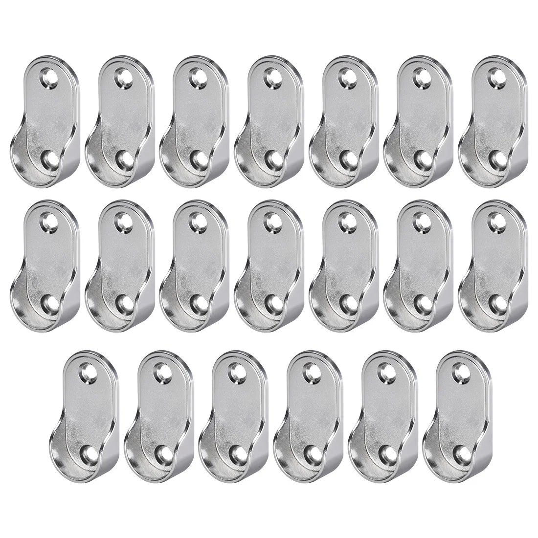 uxcell 20PCS Zinc Alloy Oval Closet Wardrobe Rod End Supports, Fit Rod Dia 25mm