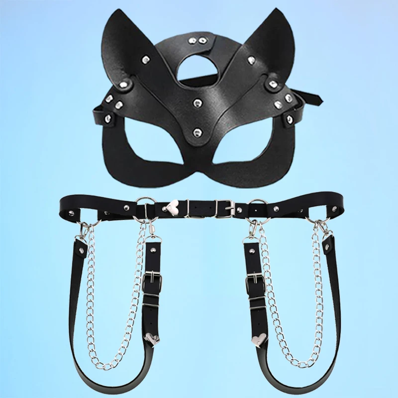 

Жгут для Женская подвязка ремни белье металлическая цепь кисточкой чулки тела ягодицы Связывание кожа ног жгут маска