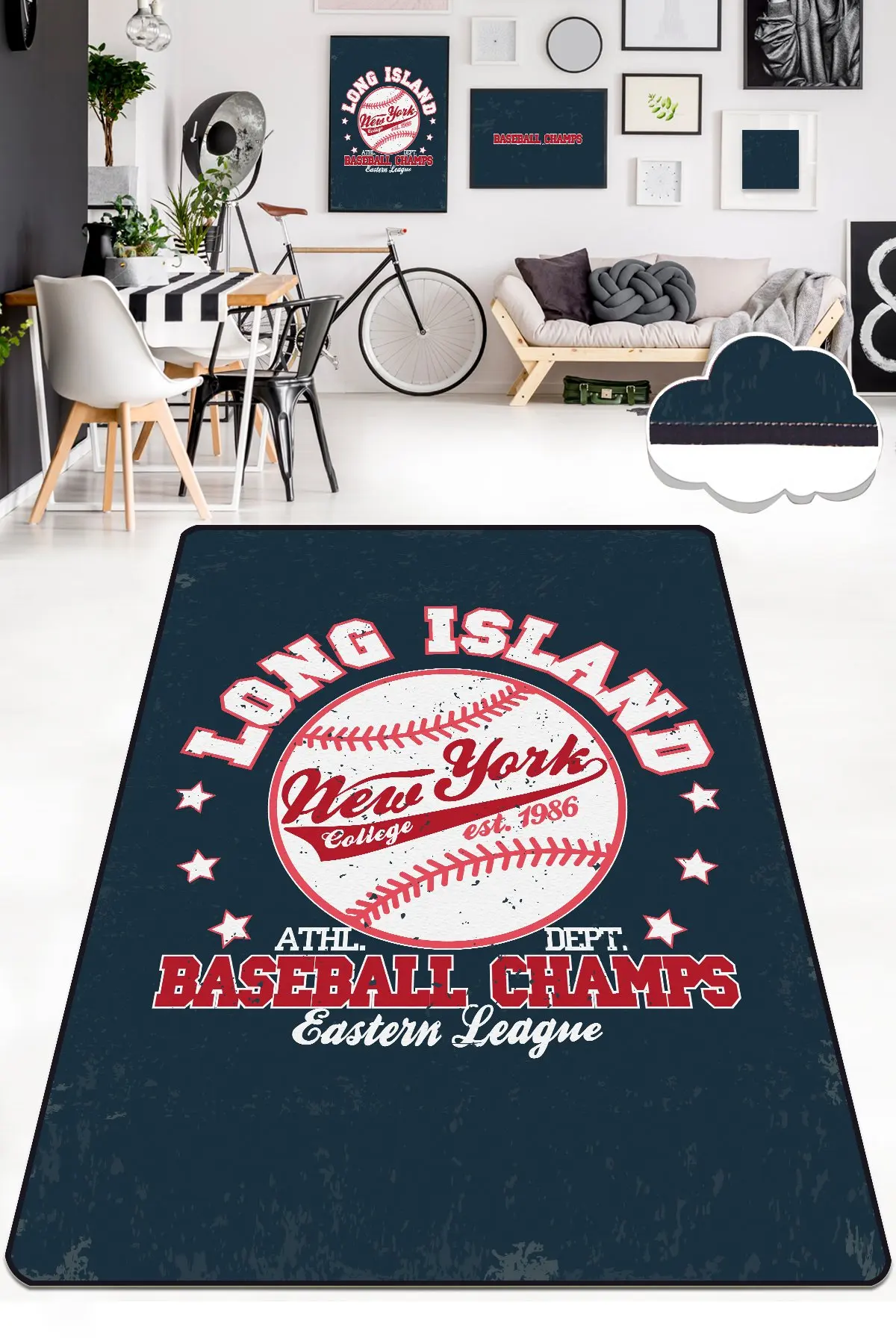 

Etgdecor Long Island Model 100x200 cm 40 ''x 79'' inch Decorative Non-Slip Area Rug