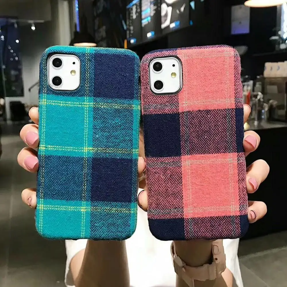 Модный клетчатый тканевый чехол в британском стиле для телефона iPhone 11 Promax X XR XS MAX