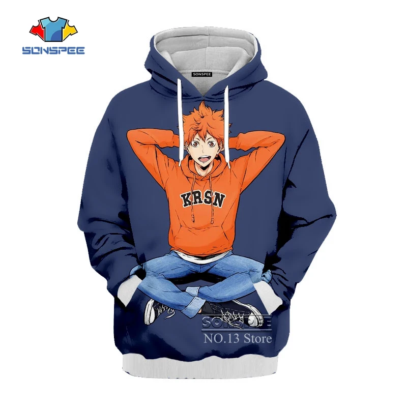 SONSPEE Haikyuu аниме Харадзюку для мужчин женщин унисекс 3D одежда толстовки с