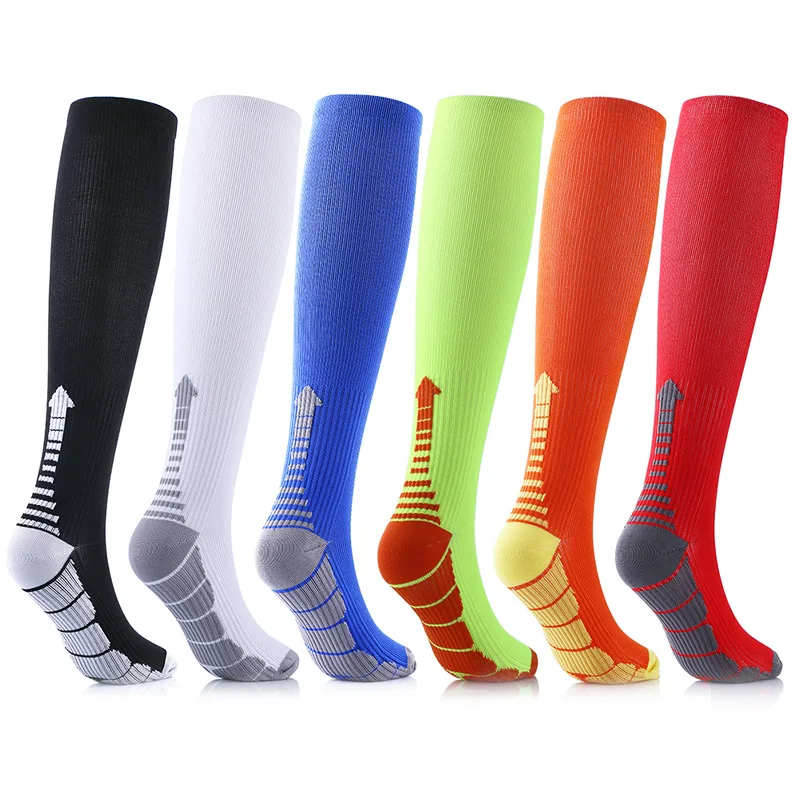Unisex Compression Socks 30 Mmhg Sport Socks Soccer Football Socks Arrow Pattern Thigh Tube Socks Outdoor Running Fitness Socks
