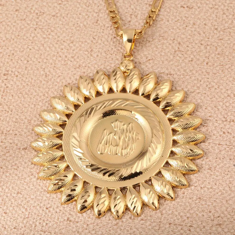 Allah цветок подвеска золотого цвета Мохаммед мусульманские украшения арабский