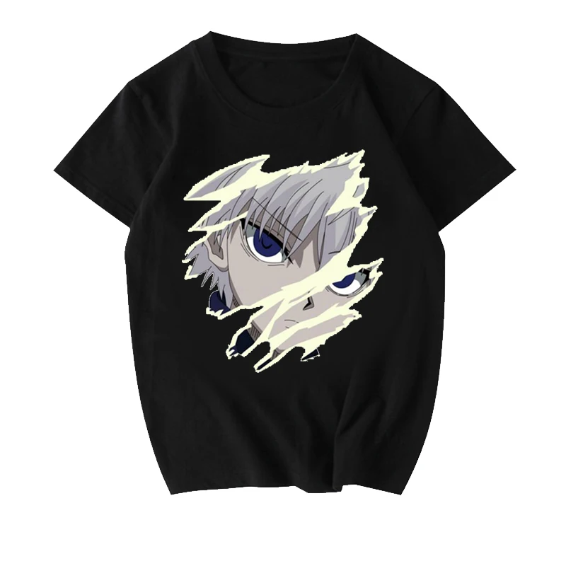 Женская футболка из чистого хлопка Hunter X Классическая с мультяшным принтом манга