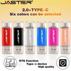 JASTER клиент логотип TYPE-C USB флэш-накопитель 4 ГБ 8 ГБ 16 ГБ 32 ГБ 64 ГБ Флешка для Android смартфон металлический TYPE-C карта памяти