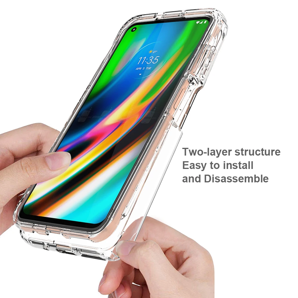 tpu pc gradient color transparent case for motorola moto g9 plus g9 play g9 power g30 shockproof armor bumper phone cover cases free global shipping
