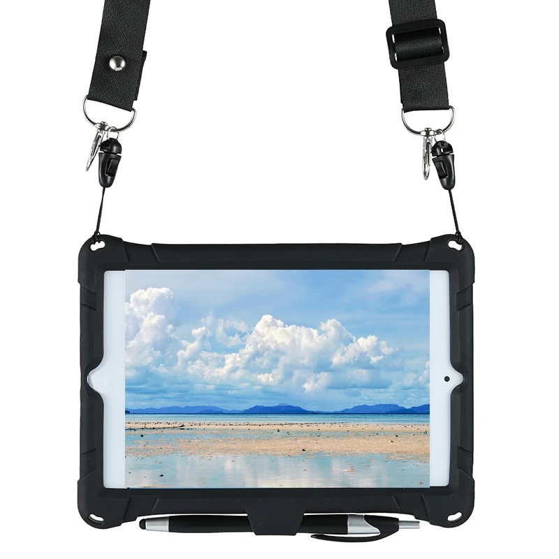 

for iPad Mini 1/2/3/4/5 Tablet Case Universal Upgraded Silicone Protection Case Anti-Fall with Strap and Capacitor Pen