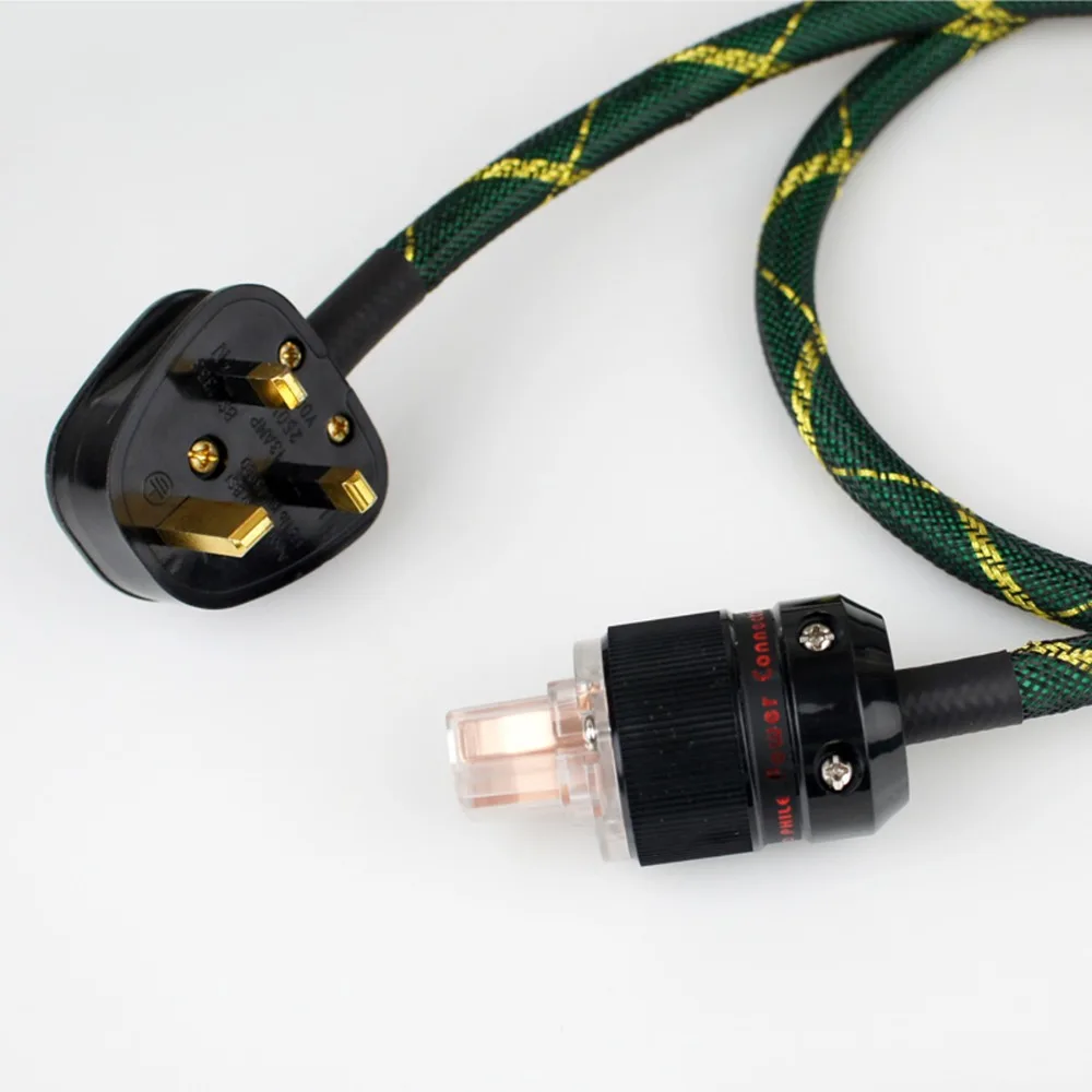 

Hifi Audio 4N 9.99% Red Copper UK Gold Plated Plug Audio Power Cable