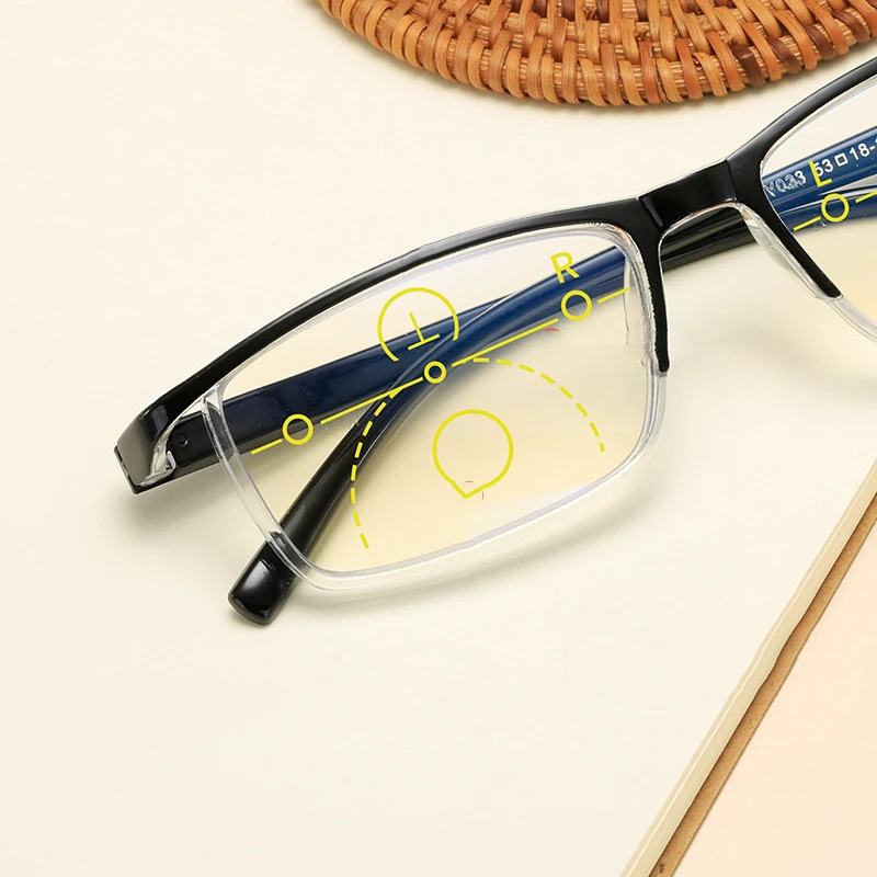 Очки для чтения Smart TR90 квадратные прогрессивные Мультифокальные с защитой от