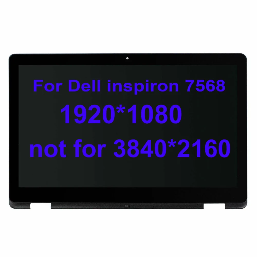 

1920 x 1080 For Dell Inspiron 7568 LCD LED Display Touch Screen Assembly Replacement with Frame 1080P FHD 15.6"