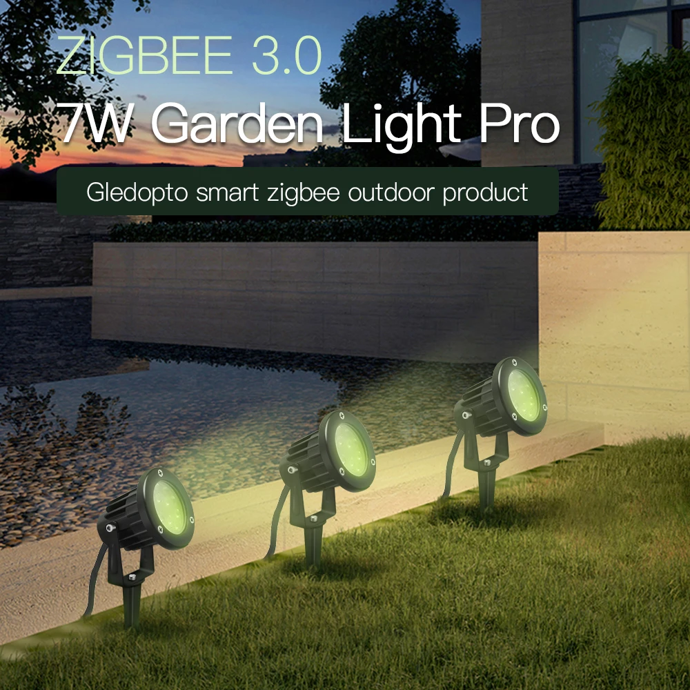 GLEDOPTO LED Garden Light Outdoor Zigbee3.0 RGBCCT Lawn Lamp Garden Decoration Landscape Lighting Alexa Voice/APP/Remote Control