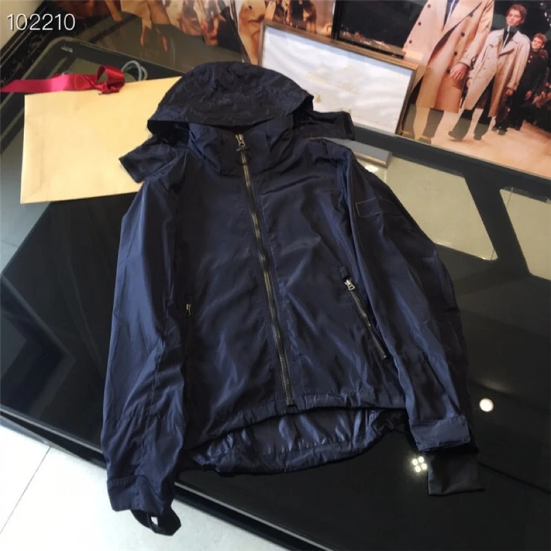 Новый стиль Осенняя мужская куртка с капюшоном и застежкой молнией 4 вида цветов