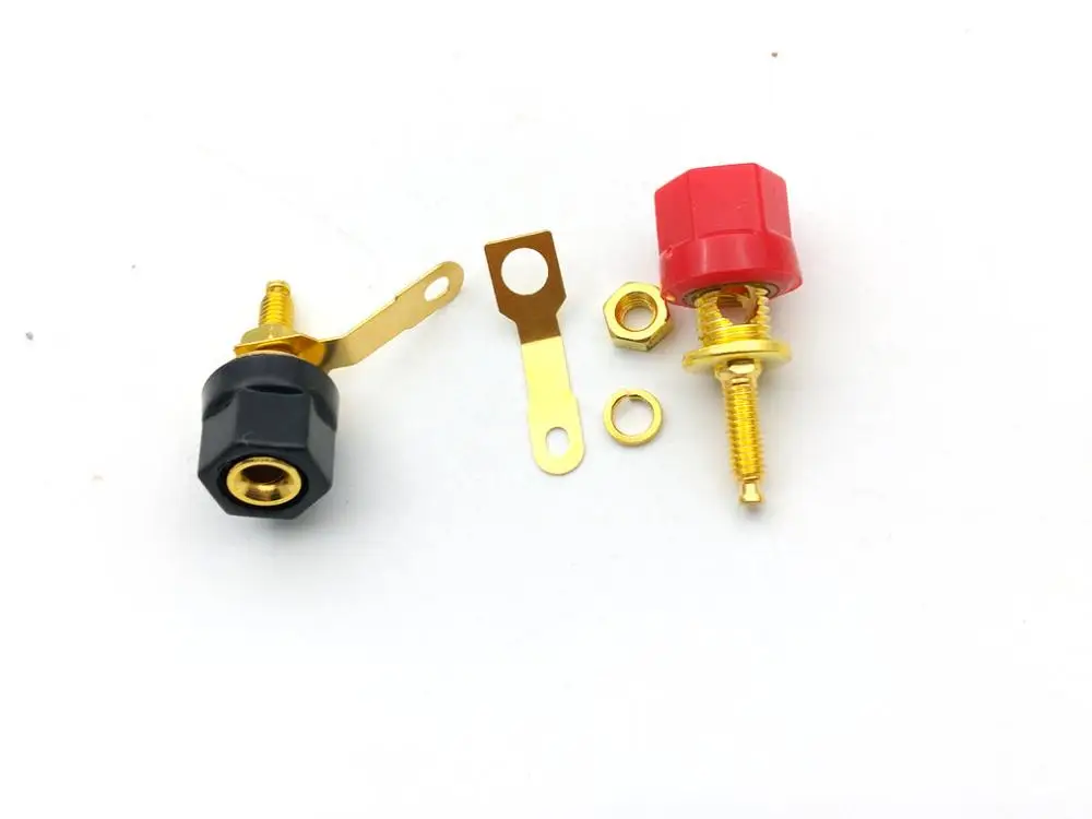 50 шт./100 шт. позолоченная переплетная клемма для усилителя динамика 4 мм вилки типа