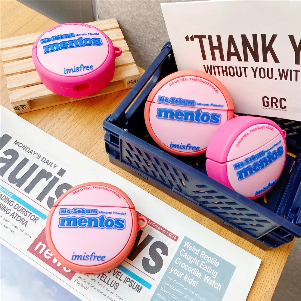 3D Mentos Mints круглый чехол для наушников Apple Airpods Pro 3 2 1 беспроводная bluetooth гарнитура air