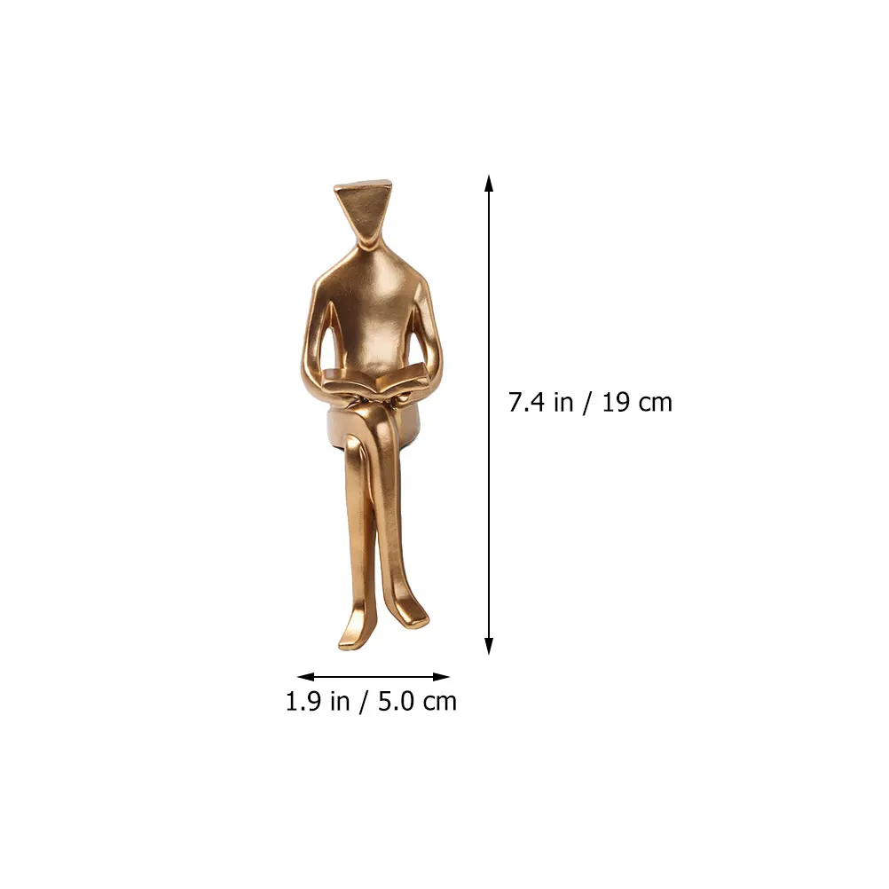

Modern Creative Golden Man Resin Craft Sculpture Bookshelf Decoration European Character Crafts Bookcase Luxury Furnishing Decor
