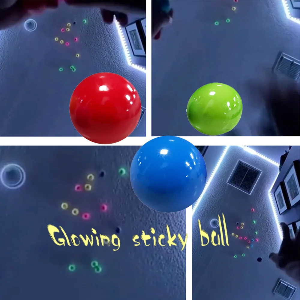 

Новый Стик, светящийся шарик на стену, игрушка-антистресс, сквош, Рождественская клейкая мишень, мяч для снятия стресса, новинка, подарок для...