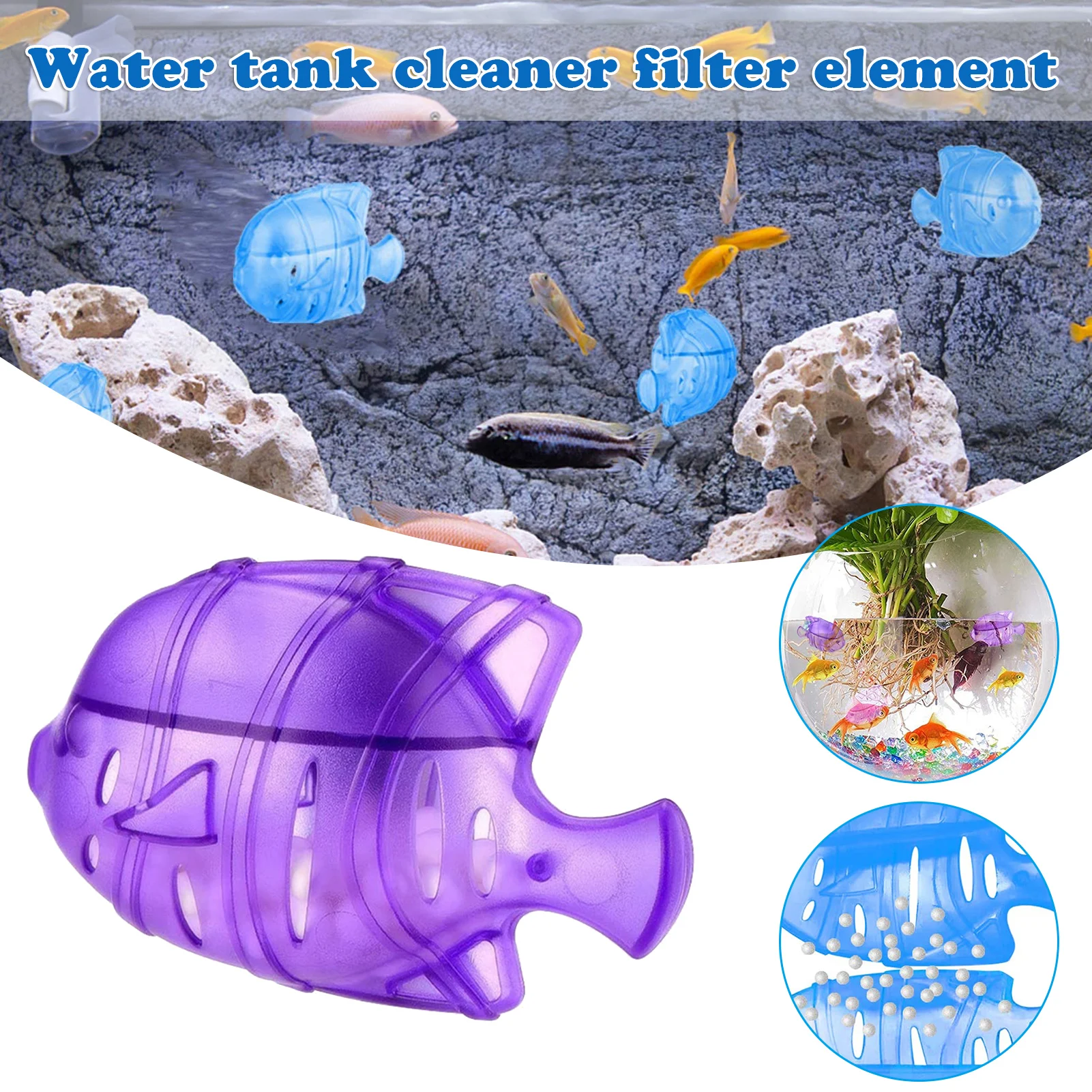 

5/10 PCS Multifunctional Fish-shaped Water Filter Universal Humidifier Tank Purifier Decor for Mist Humidifier Fish Tank HUG