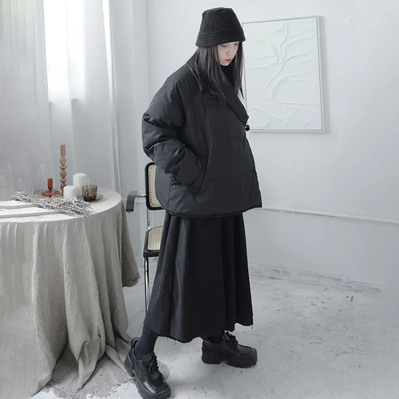 

Fit Big Loose Size Warm Short Down Jacket New Long Sleeve Warm Women Parkas Fashion Tide Autumn Winter 2021 1DD0900