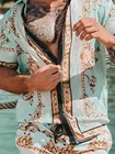 Костюм пляжный мужской из 2 предметов, винтажная рубашка и шорты, комплект спортивной одежды с принтом животных, гавайский костюм, лето